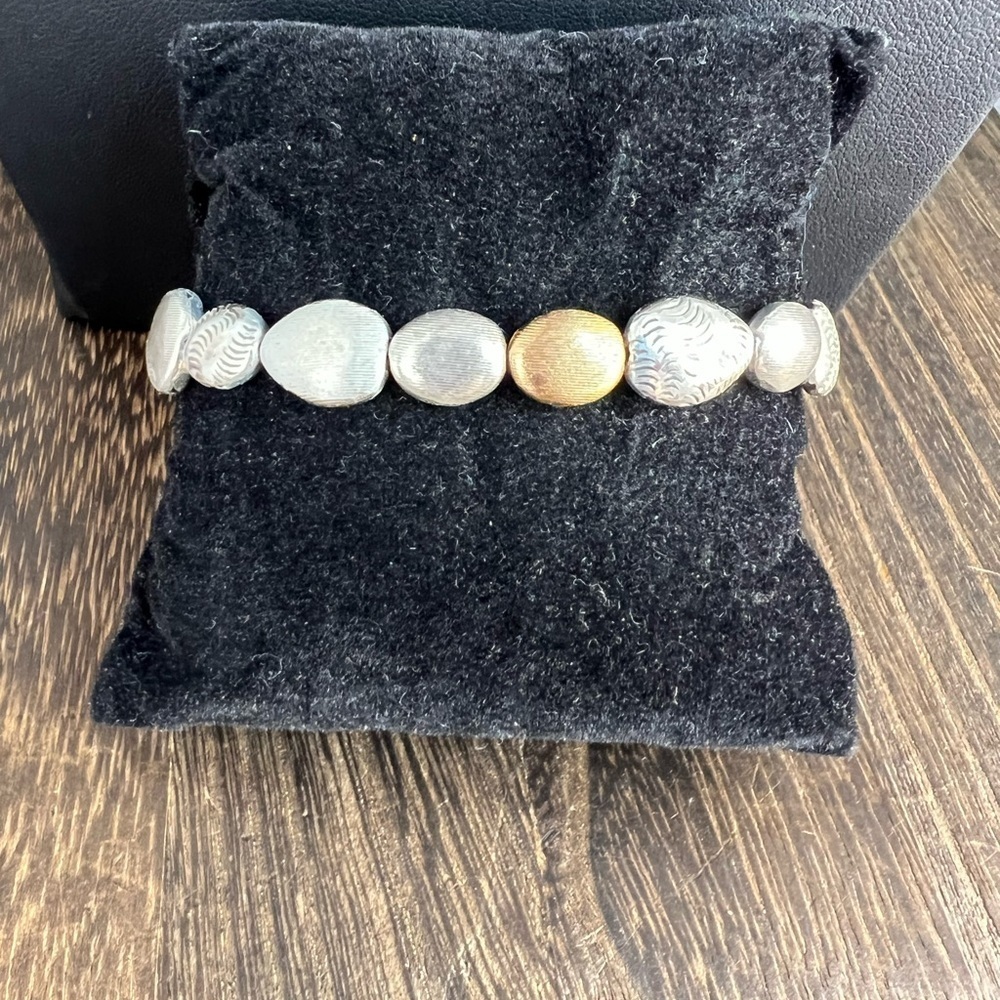 Brighton Silver & Gold Tone Bracelet 7 1/4" - 8 1/4" B32